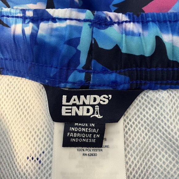 Lands' End NWT Blue Shark Swim Trunks Shorts Swimsuit Sz XS - Picture 2 of 7